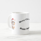 Kitten mit Weihnachts-Hat-Tasse Kaffeetasse (Vorderseite Links)