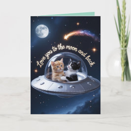 Kitten Moon Valentine's Day Card Feiertagskarte