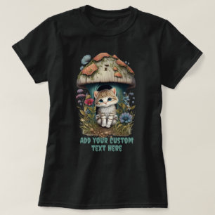 Kitten Mushroom House Floral, Katzen Pet Liebhaber T-Shirt