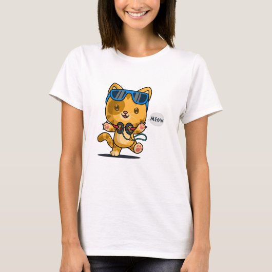 Kitten Niedlich Art T-Shirt (Vorderseite)