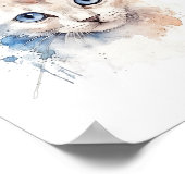 Kitten Niedliche Aquarellfarbe Poster (Ecke)
