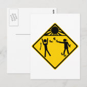 Kitten Ninja Road Sign Postkarte (Vorne/Hinten)