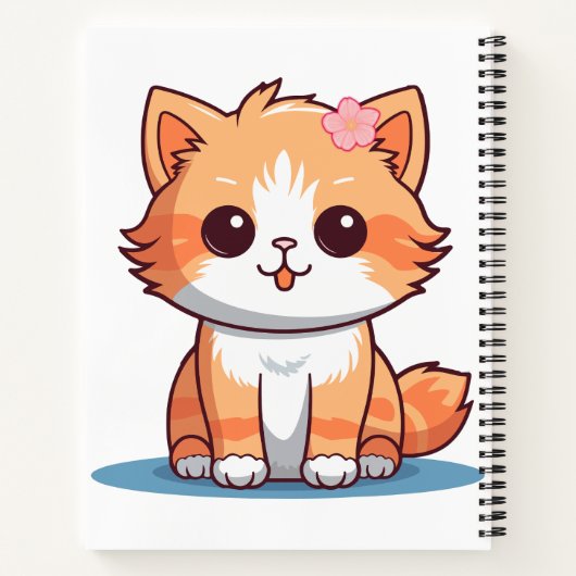 Kitten Notebook Gift – Kitten Aesthetic Design Notizblock (Rückseite)