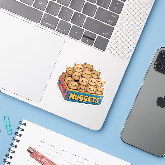 Kitten Nugets Sticker (Laptop mit iPhone)