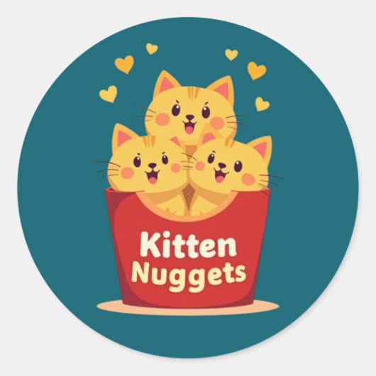 Kitten Nuggets – 100% süß, null Hähnchen Runder Aufkleber (Vorderseite)