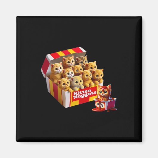 Kitten Nuggets Cat Lover Geschenk Puppe Hühnchen N Magnet (Vorne)