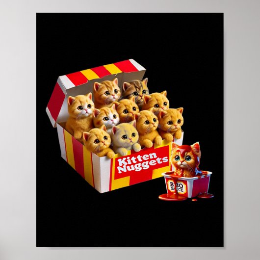 Kitten Nuggets Cat Lover Geschenk Puppe Hühnchen N Poster (Vorne)