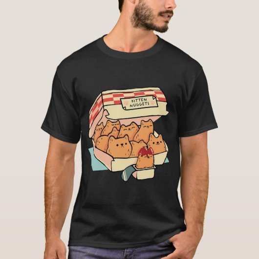 Kitten Nuggets Fast Food Cut und Chicken Nugget Qu T-Shirt (Vorderseite)