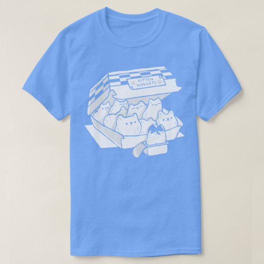 Kitten Nuggets Fast Food Katze Schwarz und Weiß du T-Shirt (Design vorne)