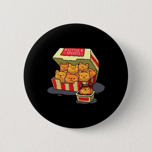Kitten Nuggets Food Pub Cat Lover Geschenk Hühnche Button (Vorderseite)