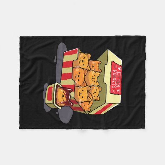 Kitten Nuggets Food Pub Cat Lover Geschenk Hühnche Fleecedecke (Vorderseite (Horizontal))