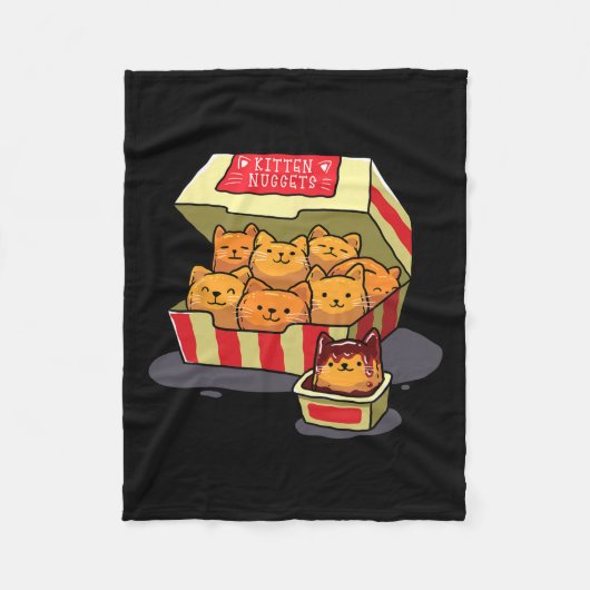 Kitten Nuggets Food Pub Cat Lover Geschenk Hühnche Fleecedecke (Vorderseite)