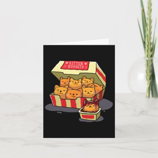 Kitten Nuggets Food Pub Cat Lover Geschenk Hühnche Karte (Vorderseite)