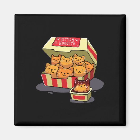 Kitten Nuggets Food Pub Cat Lover Geschenk Hühnche Magnet (Vorne)