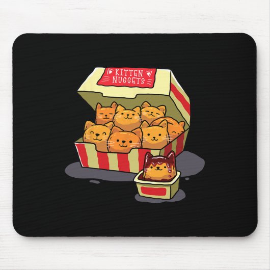 Kitten Nuggets Food Pub Cat Lover Geschenk Hühnche Mousepad (Vorne)