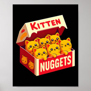 Kitten Nuggets Food Pub Cat Lover Geschenk Hühnche Poster