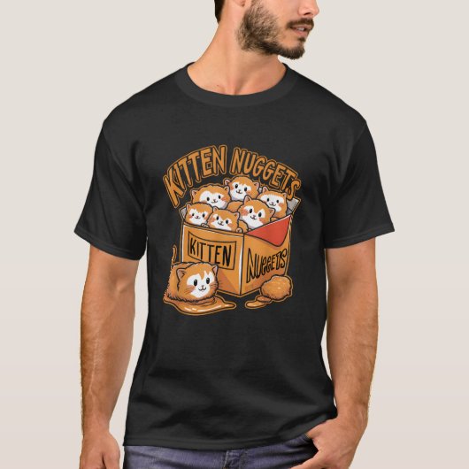 Kitten Nuggets Food Pun Cat Lover Chicken Nuggets T-Shirt (Vorderseite)