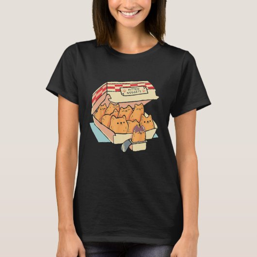 Kitten Nuggets Funny Cake Box T-Shirt (Vorderseite)