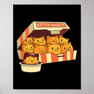 Kitten Nuggets Funny Cats und Chicken Nuggets Lieb Poster