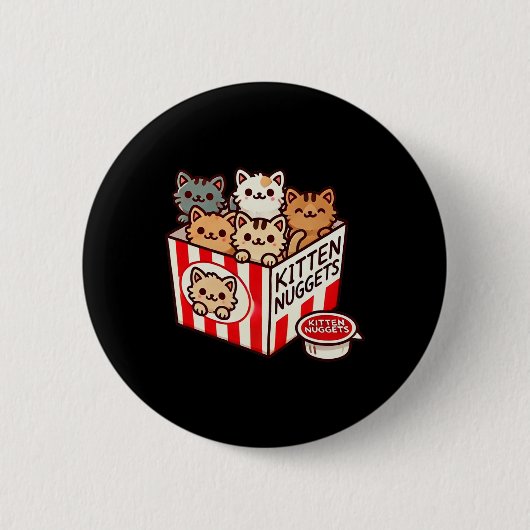 Kitten Nuggets Funny Niedlich Food Puff Cat Lover Button (Vorderseite)