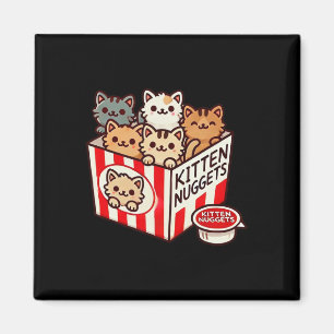 Kitten Nuggets Funny Niedlich Food Puff Cat Lover  Magnet