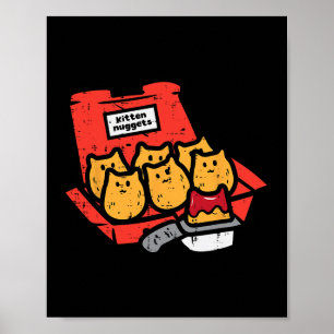 Kitten Nuggets Niedlich Fast Food Cat Food Lover G Poster