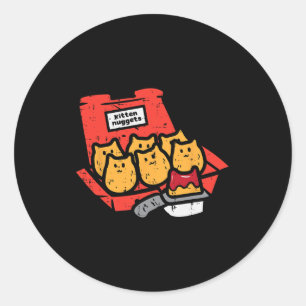 Kitten Nuggets Niedlich Fast Food Cat Food Lover G Runder Aufkleber