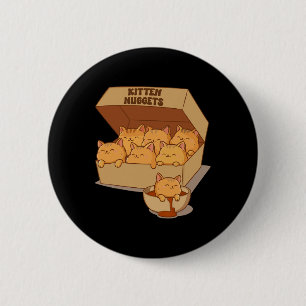 Kitten Nuggets Niedlich Food Puppe Katze Lover Hüh Button