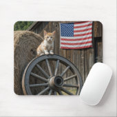 Kitten On an Old Wagon Wheel Mousepad (Mit Mouse)
