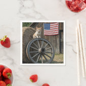 Kitten On an Old Wagon Wheel Serviette (Beispiel)