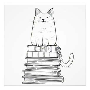 Kitten on Books Fotodruck