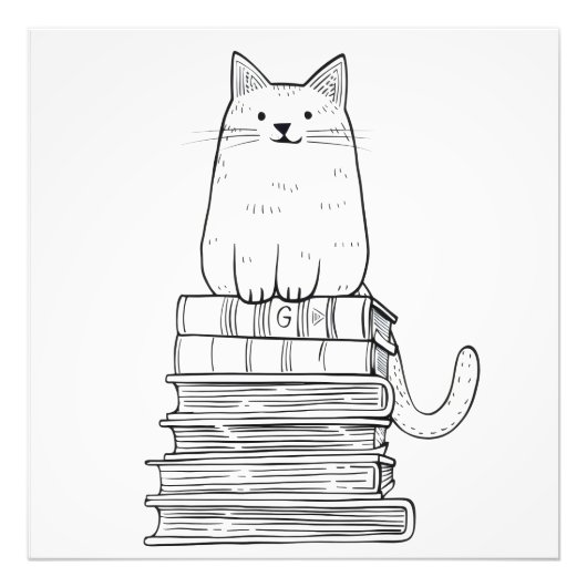 Kitten on Books Fotodruck (Vorne)
