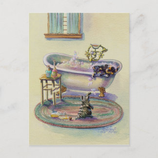 KITTEN on the TUB by SHARON SHARPE Postkarte