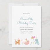 Kitten Party Birthday Einladung (Vorderseite)