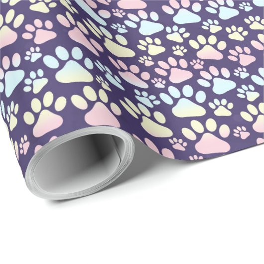 Kitten Paw Prints Geschenkpapier (Rolleneckpunkt)