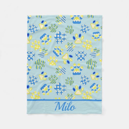 Kitten Paws Blue Personalisiert Fleece Blanket (Vorderseite)