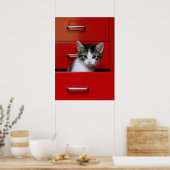 Kitten Peeking Poster (Küche)