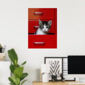 Kitten Peeking Poster (Heimbüro)