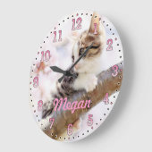 Kitten personalisierbare Wandklemme Große Wanduhr (Winkel)