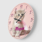 Kitten personalisierbare Wandklemme Große Wanduhr (Winkel)