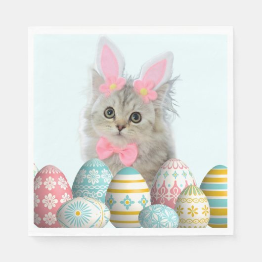 Kitten Photo Bunny Ears  Serviette (Vorderseite)