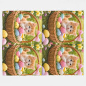 Kitten Photo Easter Eggs Pattern  Fleecedecke (Vorderseite (Horizontal))