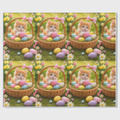 Kitten Photo Easter Eggs Pattern  Geschenkpapier (Flach)
