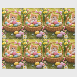 Kitten Photo Easter Eggs Pattern  Geschenkpapier