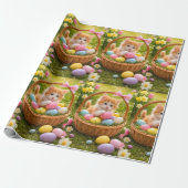 Kitten Photo Easter Eggs Pattern  Geschenkpapier (Ungerollt)