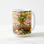 Kitten Photo Easter Eggs Pattern  Kaffeetasse (VorderseiteRechts)