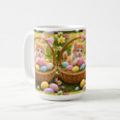 Kitten Photo Easter Eggs Pattern  Kaffeetasse (Vorderseite Links)
