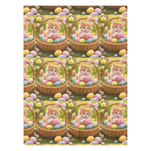 Kitten Photo Easter Eggs Pattern  Tischdecke (Vorderseite)