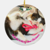 Kitten Photo Text Jingle Meows, Customize, Keramik Ornament (Hinten)