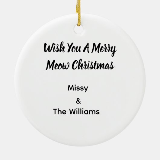 Kitten Photo Text Jingle Meows, Customize, Keramik Ornament (Hinten)